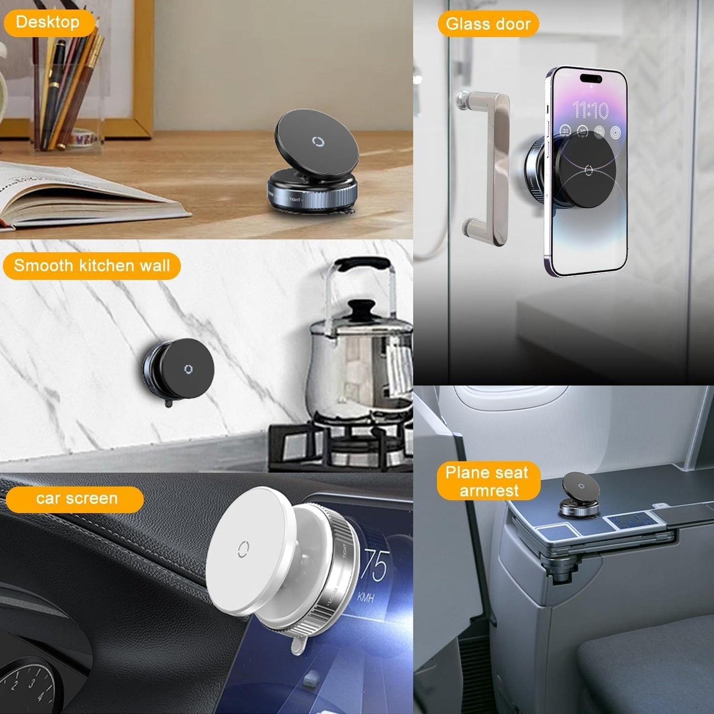 Magnetic Vacuum Car Phone Holder