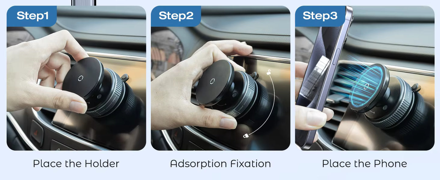 Magnetic Vacuum Car Phone Holder